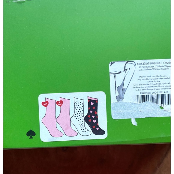 NWT Kate Spade Boxed Crew Sock Set- 3 pack - Picture 6 of 6